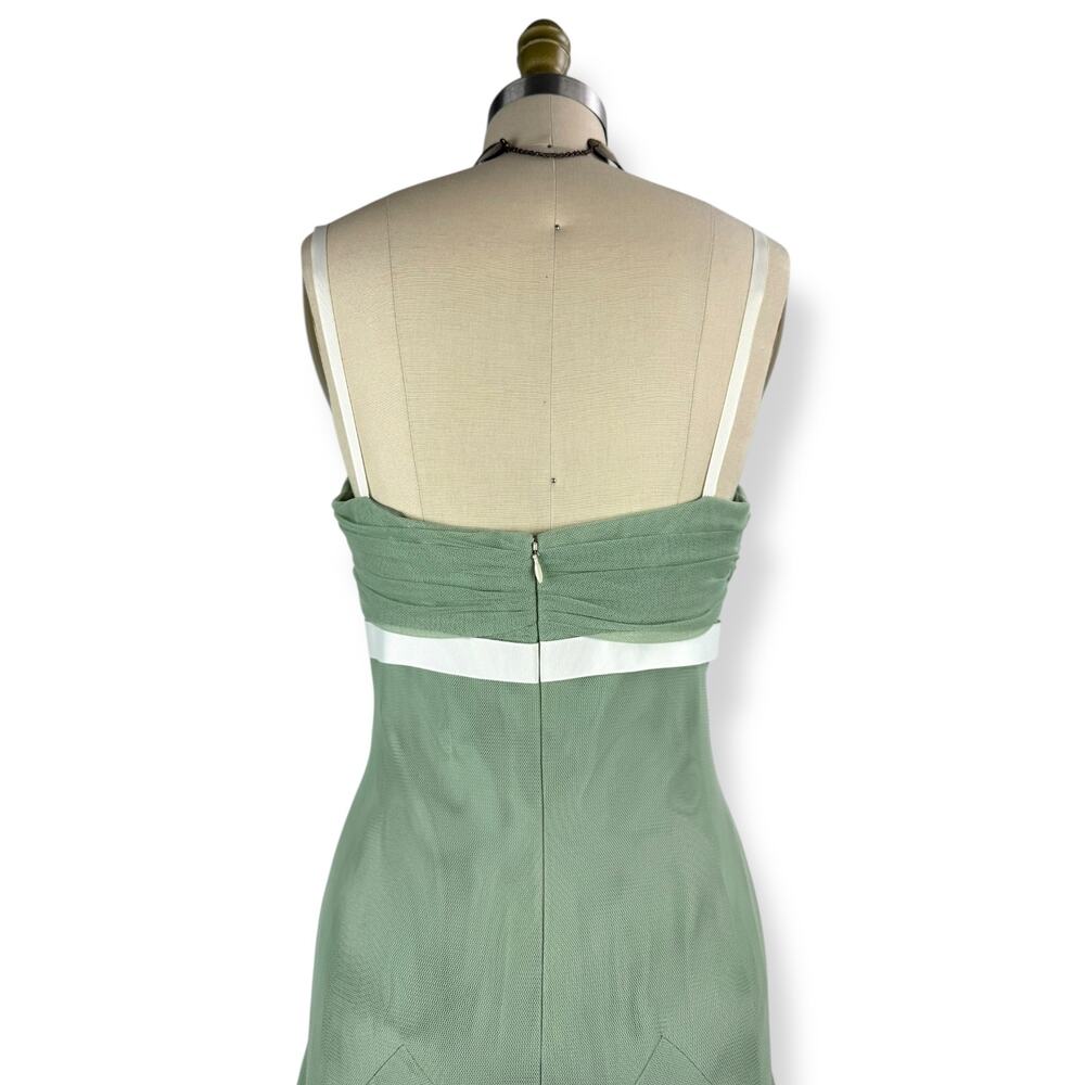 ❌SOLD❌Vintage VERA WANG brand new with tags celadon green A-line gown SIZE 10 - Picture 10 of 16